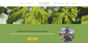 Screenshot image of Summerhill Family Mediation's website home page