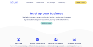 Otium Automation website home page, created by frances may design